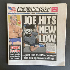 Joe Biden falls off bike Aaron Hicks Yankees New York Post newspaper 6/19 2022 picture