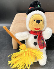 Mouseketoys Snowman Winnie The Pooh Christmas Mini Bean Bag Plush Toy No Ear Tag picture