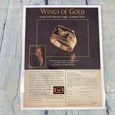 1993 Franklin Mint Wings of Gold Ring Vintage Print Ad/Poster Promo Art Eagle picture