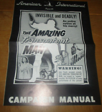 The Amazing Transparent Man Original Movie Pressbook 1959 Great Shape picture