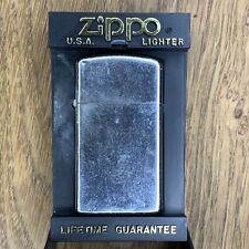 Vintage 1960s Slim Zippo Lighter Chrome Plain Needs New Flint Used See Pics picture