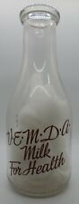 V. E. M. D. A. Round Pyroglazed Quart Milk Bottle - Deposit Bottle - Maverick picture