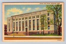 Kalamazoo MI-Michigan, County Court House, Antique Vintage Souvenir Postcard picture