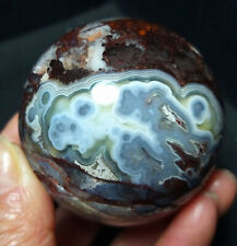 TOP 285G Natural Polished Mexico Agate Crystal Sphere Ball Healing BWD759 picture