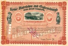 Rome, Watertown and Ogdensburgh Railroad Co. - Railway Stock Certificate - Railr picture