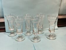 Vintage Set of 6 Jagermeister Footed Shot Glasses Stag Head 2 cl 0.7 oz picture