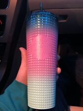Starbucks NEW 2024 Release Valentine LOVE Smooth Gradient Grid  24oz Tumbler NWT picture