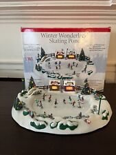Mr Christmas Winter Wonderland Skating Pond, Music, 12 Skaters, complete, VTG picture