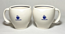 STARBUCKS ~ Early Pair of White Ceramic 15 Oz. BARISTA COFFEE/TEA MUGS (2003) picture
