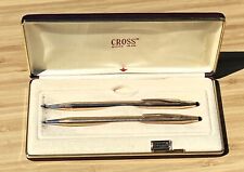 CROSS 14K Gold Filled Pen & Pencil Set w/ Case Box Pre-owned ESTATE FIND picture