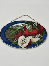 Joan Baker Apples Orchard Blossom Stained Glass Style Hand Painted Sun Catcher  picture