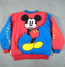 Vintage Mickey Mouse Print Donn Kenny Reversible Disney Bomber Jacket Red Blue picture