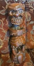 Vtg Cool Hand Carved Skeleton Man Tribal Tiki 19