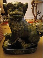 Vintage Foo Dog Pair, green 22 inch picture
