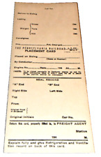 OCTOBER 1946 PRR PENNSYLVANIA RAILROAD FREIGHT CAR PLACEMENT CARD picture