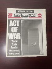 NEW YORK POST SEPT 12 2001 ACT OF WAR SPECIAL EDITION 9-11 WORLD TRADE CENTER  picture