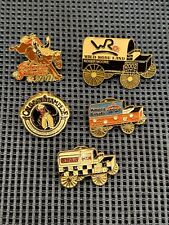 Lot of 5 Vintage Calgary Stampede Enamel Lapel Pins Chuckwagon Races 1985-2002 picture