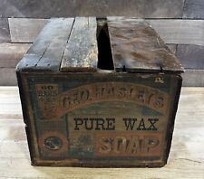 Vintage Geo. Hasley’s Pure Wax Soap Wooden Crate picture