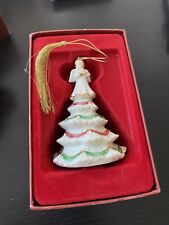 LENOX 2003 Angel On Christmas Tree Porcelain Bell With Box Gold Trim picture