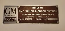 VINTAGE GM COACH BUS DATA PLATE BADGE picture