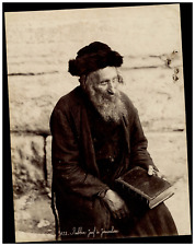 Felix Bonfils, Jewish Rabbi in Jerusalem Vintage Print.  27x2 Albumin Print picture