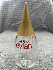 Limited Edition Evian Glass Teardrop Water Bottle 2001  Empty RARE picture