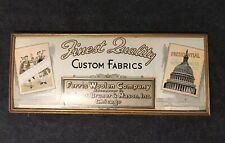 1930's-40's Ferris Woolen Company Store Fabric Framed Advertising-Neat Piece picture