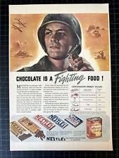 Vintage 1940s Nestle’s Chocolate WW2 Print Ad picture