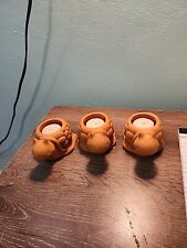 PartyLite Wee Three Terra Cotta Snail Tealight Holders ~ MINT  Pre-Owned ~  A38 picture