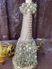 Tyndale Art Deco Style Candlestick Table Lamp BROOM TASSEL Decorated Base picture
