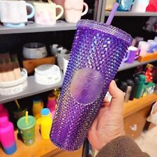 New Starbucks 2022 Purple Oil Slick 24oz Studded Cup Tumbler IN Hand picture