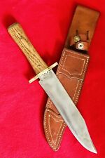 BOWIE KNIFE MADE FROM VINTAGE BLADE OR SWORD & KERSHAW 4072 SHEATH (8.75”) BLADE picture