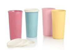 Tupperware Vintage Collection 12oz Tumblers Liquid Tight Seals 4pc Limited Time picture