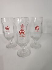 Vintage Adolph Coors Pedestal Textured Beer Glasses 12 Ounce picture