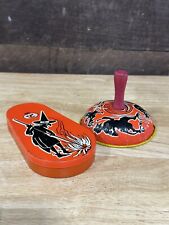 RARE Vtg Kirchhof Halloween Tin Litho Noise Makers Clicker Bell Witch Devil Cat picture