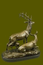Stunning Stag Deer Statue Ornament Beautiful Genuine Bronze Delivery USA Decor picture