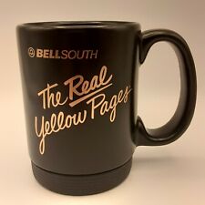 Vintage Bellsouth The Real Yellow Pages Telephone Advertising Mug Cup Black Gold picture