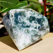 0.7Lb Natural Moss Agate Diamond Shape Quartz Reiki Healing Crystal Gift Of Love picture