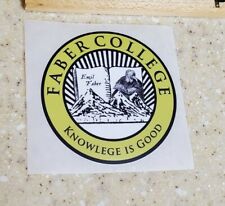 FABER COLLEGE 3 inch Round Sticker ANIMAL HOUSE funny Decal Man Cave Decor  picture