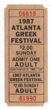 Vintage 1987 Atlanta Greek Festival Ticket Stub picture