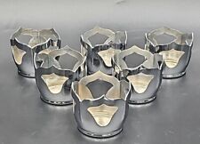 Farber Bros CHROME STEMWARE 6 Metal Liners For Shot Glass EXCELLENT picture