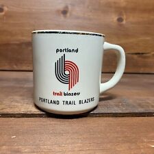 Vintage Portland Trail Blazers Coffee Mug Ceramic w/ Gold Rim USA MADE Rip City picture