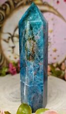 High Quality Brazillian Chunky Blue Green Apatite Crystal Point Tower 14cm 347g picture
