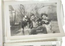 Old Photographs Greasers Men Climbing Light Pole Mix Of Friends Nurse Vtg 15 Pc picture