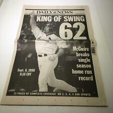 NY Daily News: Sept 9 1998 King Of Swing 62 mark mcgwire stl cardinals picture