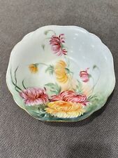 Antique Hermann Ohme Porcelain Centerpiece Bowl w/ Painted Flowers Decoration picture