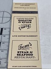 Matchbook Cover  Tom’s Steak & Seafood Restaurant 5 Locations gmg  Unstruck picture