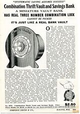 1926 small PRINT AD of Miniature Combination Thrift Vault & Savings Bank picture