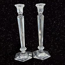 Vintage Miller Rogaska Clear Lead Crystal Candle Stick Set 2 Hand Made Slovenia picture