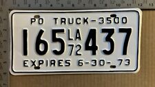 1972 1973 Louisiana truck license plate 165 437 YOM DMV Ford Chevy PICKUP 10693 picture